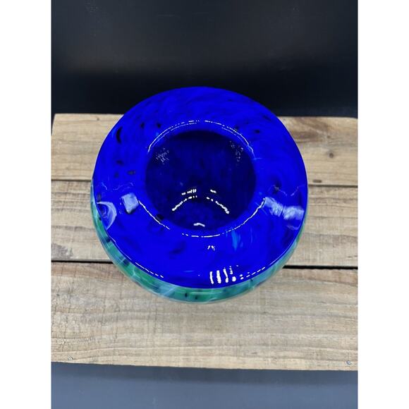 Wimberley Glassworks Art Glass Bowl Vase WGW Hand Blown 2005 Signed - Picture 3 of 10